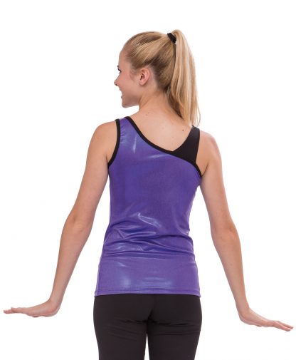 One Shoulder Wide Strap Top (Purple Back)