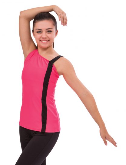 Asym Top w/ Contrasting Band (Pink)