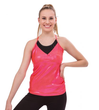 X-Back Cami w/ Inset (Pink)
